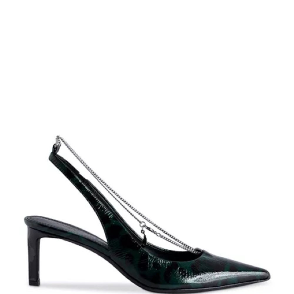 Zadig & Voltaire Women's First Night Pointed Toe Slingback High Heel Pumps Green